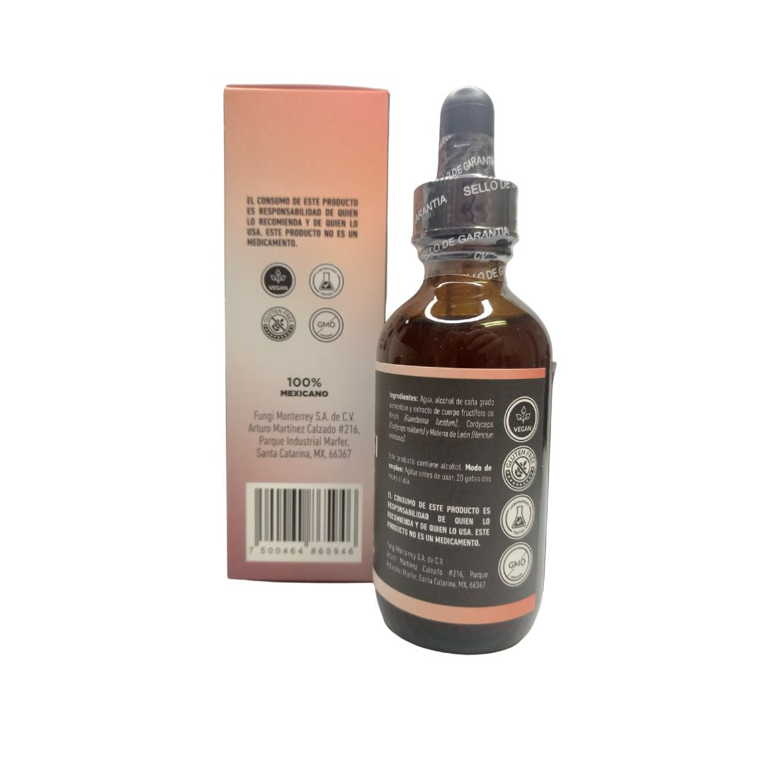 GetMe by Ola - Extracto de Tres Maestros: Cordyceps, Reishi y Melena de León 50 ml Real Fungi