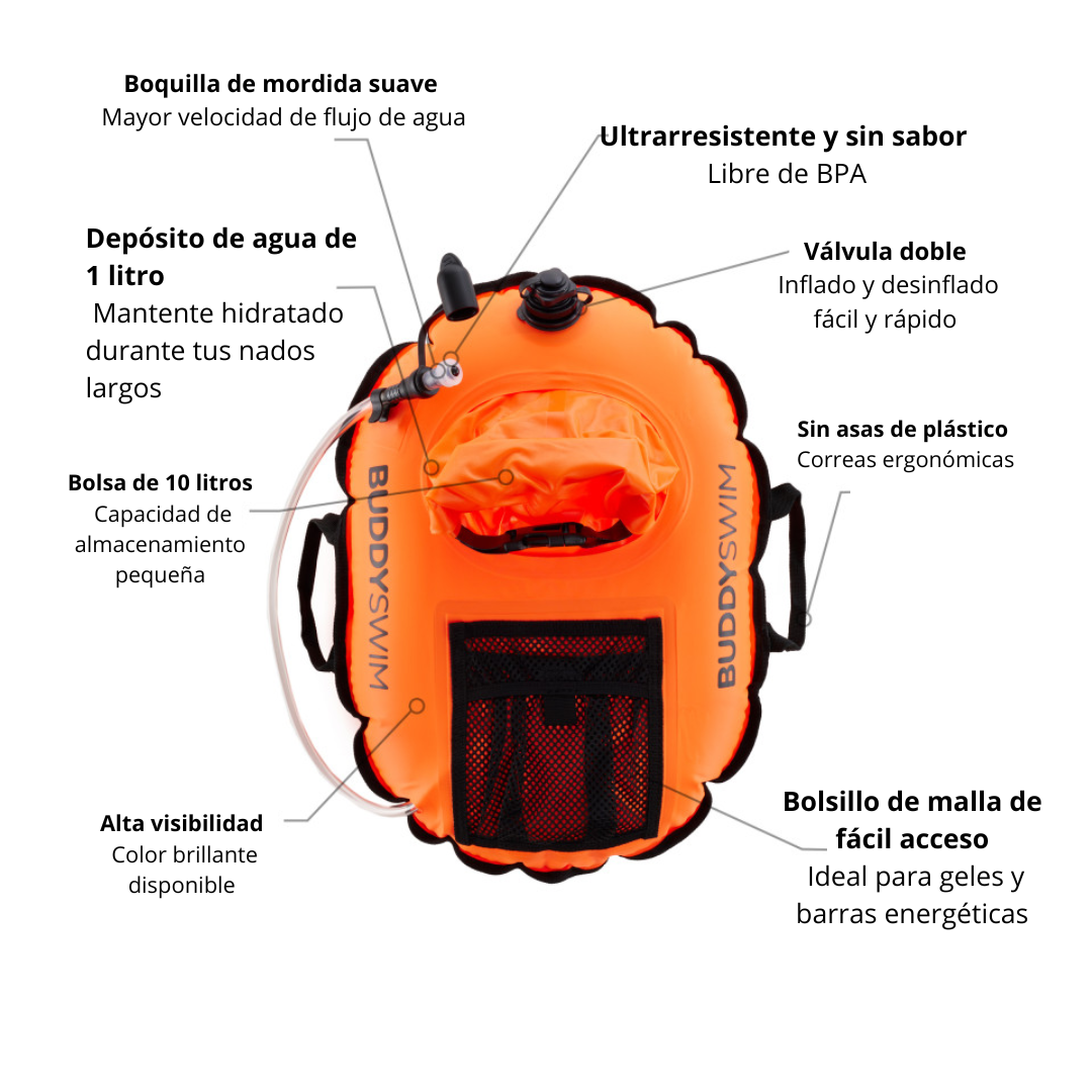 Boya Hydrastation PRO BuddySwim | Compartimento para Bebida en Aguas Abiertas