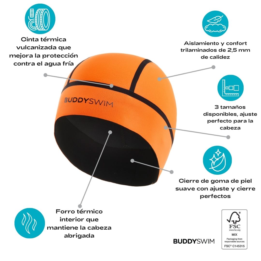 GetMe by Ola - Gorro Neopreno Strapless Buddyswim Trilaminate Warmth 2.5mm