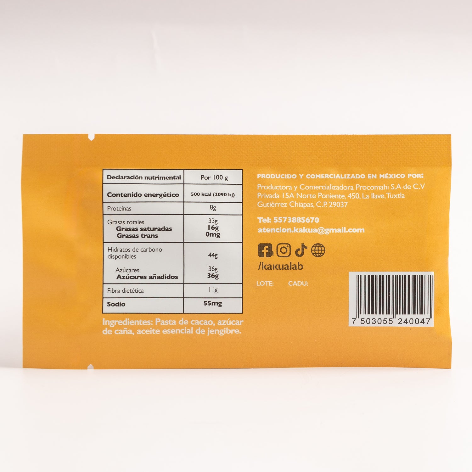 ChocoSnak Jengibre 15 g