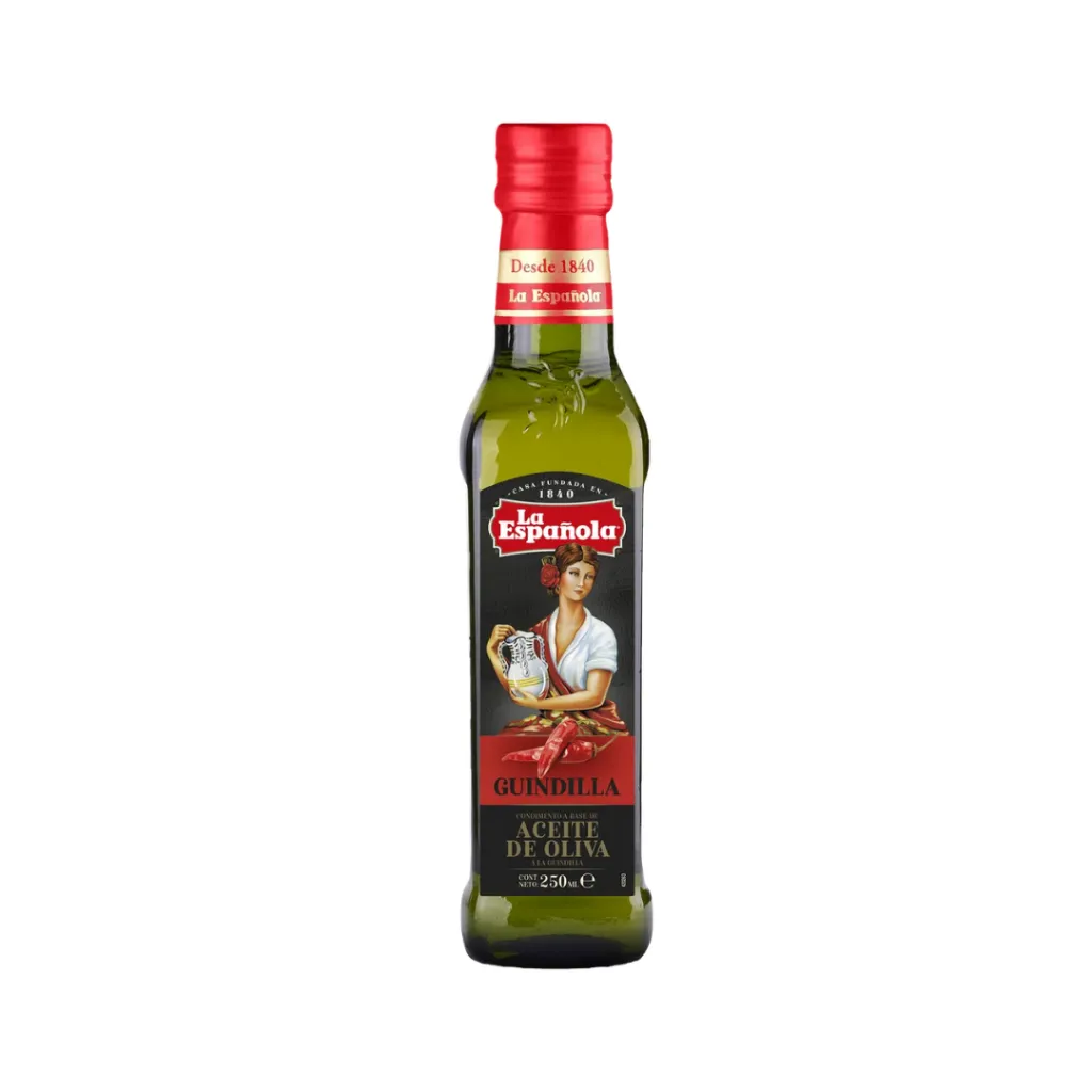 AC-16 Aceite de Oliva Virgen Extra esencia de guindilla 250 ml — La Española (1080 x 1080 px) (1).webp