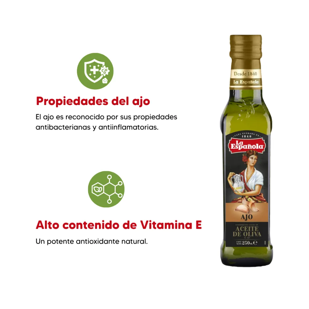 AC-17 sitios y marketplaces Aceite de Oliva Virgen Extra con esencia de Ajo — La Española 250 (.webp