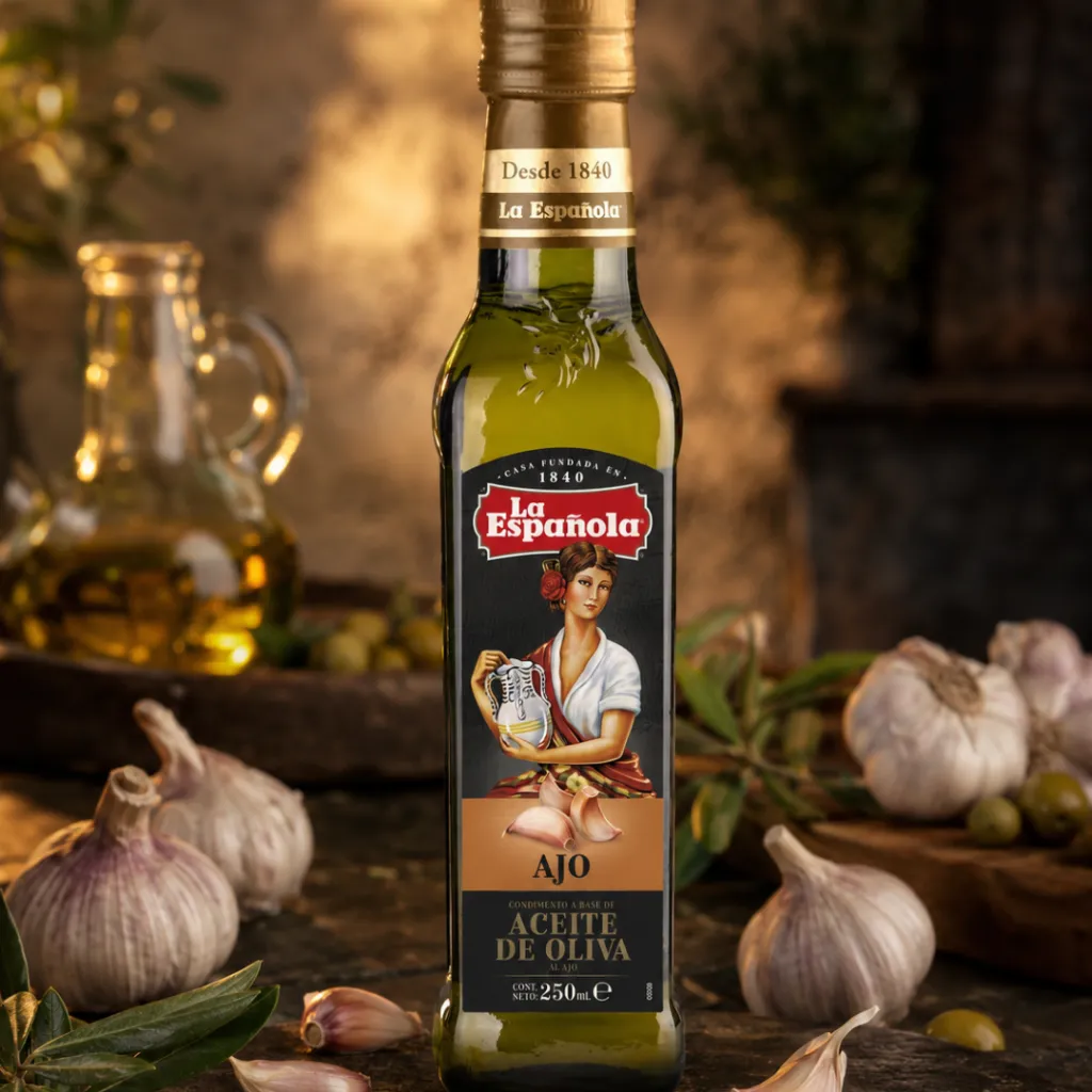 AC-17 sitios y marketplaces Aceite de Oliva Virgen Extra con esencia de Ajo — La Española 250 ( (3).webp