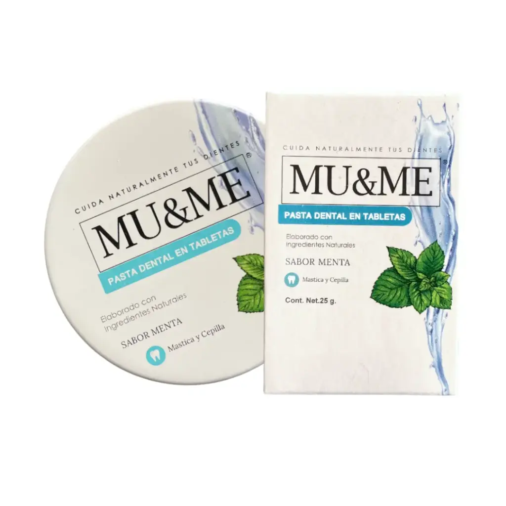 [MM-02] Pasta Dental en Tableta Menta 32 Gramos Mu&Me 
